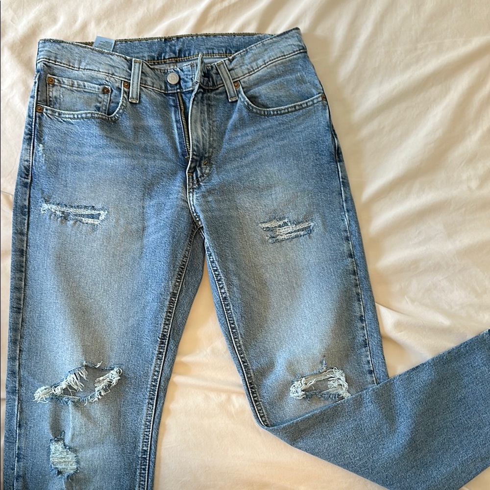 Levi's Blue Slim Distressed Jeans